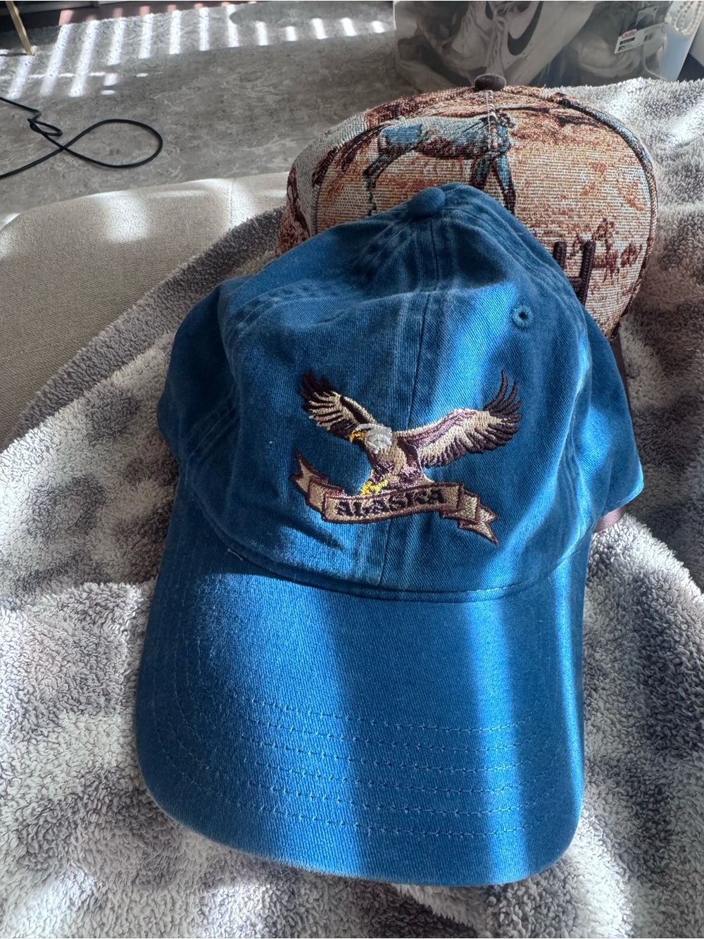 Alaska Embroidered Eagle Blue Men’s Baseball Cap